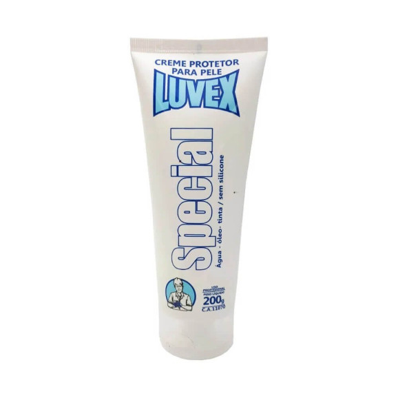 Recipiente contendo creme protetor para pele da marca Luvex Special 200g