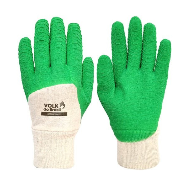Luva de Látex Corrugado Green Smart Volk CA46819