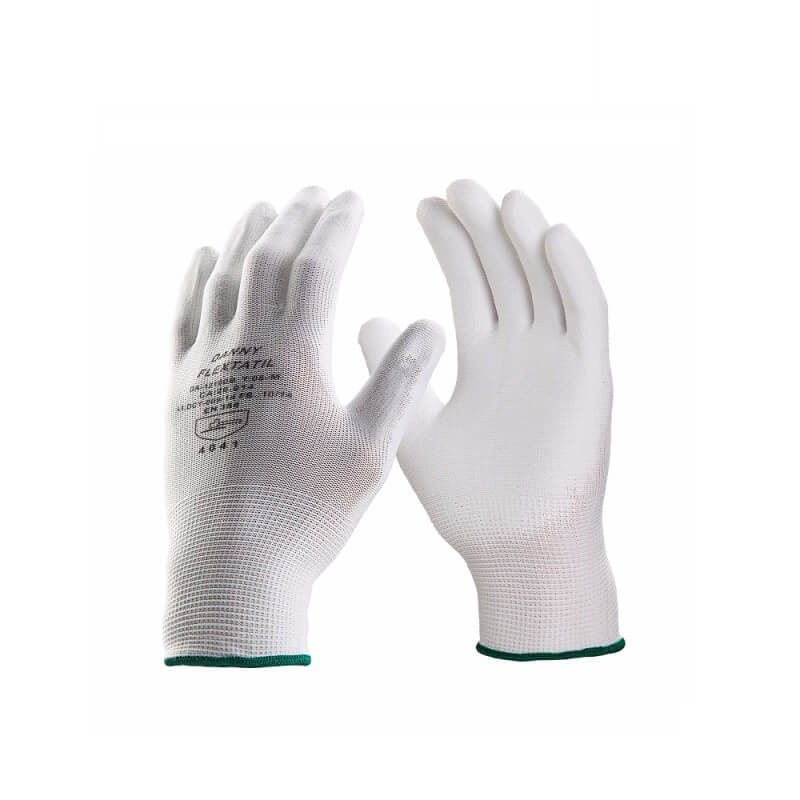 Luva de Poliamida Tátil Flextáctil Branca DA12100 Danny