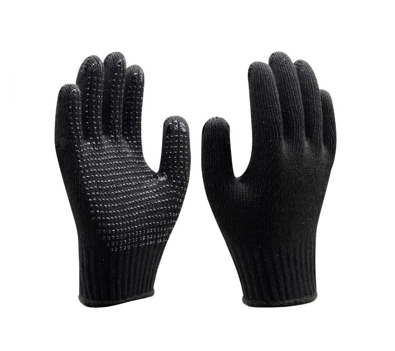 kooo　黒　36 Luva de Algodão Tricotada Pigmentada Preta Super Safety