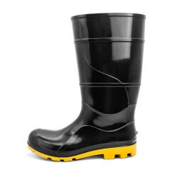 Bota de PVC Cano Longo 35cm Preta com Solado Amarelo 216SA - Cartom | CA - 51055