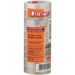 Fita Adesiva Durex Transparente 12 mm x 10 m HB004174254 - 3M (10 Unidades)