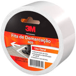 Fita Adesiva para Demarcação Branca 469 50 mm x 30 m HB004210330 - 3M