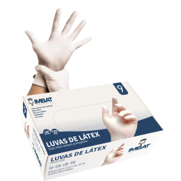 Luva de Látex Descartável Branca com Talco - Imbat (100 Unidades) | CA - 49712