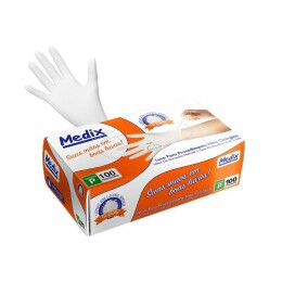 Luva de Procedimento Látex Descartável ANVISA Branca com Pó - Medix (100 Unidades) | CA - 43596 / 44396