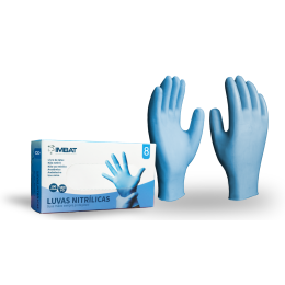 Luva Nitrílica Descartável Azul Light sem Talco LVSANA100 - Imbat (100 Unidades) | CA - 48294