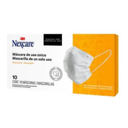 Máscara de TNT Tripla Descartável com Elástico Nexcare - 3M (10 Unidades)