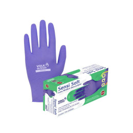 Luva Nitrílica Sensi Soft Violeta Descartável sem Talco - Volk (100 Unidades) | CA - 46249