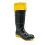 Bota de PVC Cano Longo com Polaina 35cm Preta com Forro e Solado Amarelo 215SACP - Cartom  CA - 51055 2