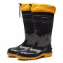 Bota de PVC Cano Longo com Polaina 42cm Preta com Forro e Solado Amarelo 85BPL600PL Bracol CA 37455 2
