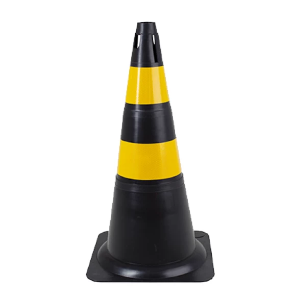 Cone Preto e Amarelo 70 cm Delta Plus 1