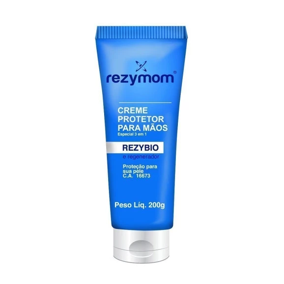 Recipiente contendo creme para as mãos da marca Rezymom Rezybio 