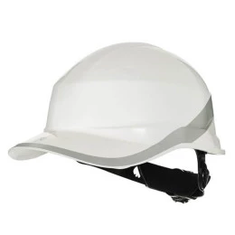 Capacete Classe A e B Branco com Carneira de Catraca e Faixa Refletiva Baseball Diamond V - Delta Plus | CA - 39041