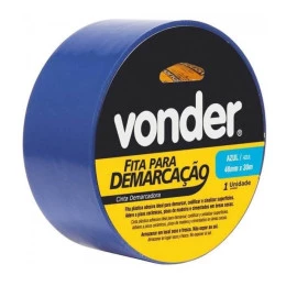 Fita Adesiva para Demarcação 48 mm x 30 m Azul - Vonder (6 Unidades)