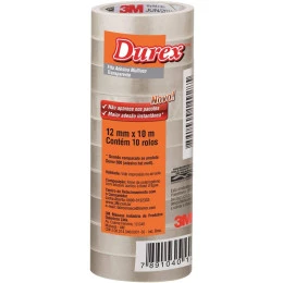 Fita Adesiva Durex Transparente 12 mm x 10 m HB004174254 - 3M (10 Unidades)