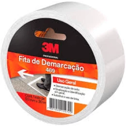 Fita Adesiva para Demarcação Branca 469 50 mm x 30 m HB004210330 - 3M