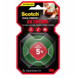 Fita Dupla Face Scotch Fixa Forte Fixação Extrema 24 mm x 2 m HB004492250 - 3M
