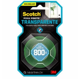 Fita Dupla Face Scotch Fixa Forte Transparente 19 mm x 2 m HB004419881 - 3M