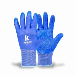 Luva de Látex Corrugado Grip Blue Flex - Kalipso (12 Pares) | CA - 39668
