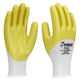 Luva de Poliéster com Banho Nitrílico 3/4 Amarelo LVSBNA - Imbat (12 Pares) | CA - 41734
