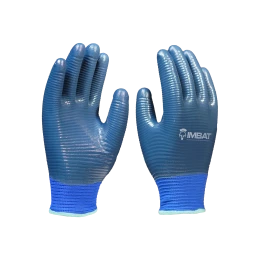 Luva de Poliéster com Banho Nitrilíco Azul Wave Nitril LVSBONAZ - Imbat (12 Pares) | CA - 41723