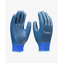 Luva de Poliéster com Banho Nitrilíco Azul Wave Nitril LVSBONAZ - Imbat (12 Pares) | CA - 41723