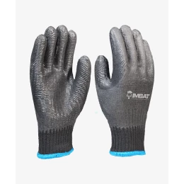 Luva de Poliéster Emborrachada Vulcanizada Vulcano Black LVABLVD - Imbat (12 Pares) | CA - 48296