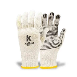 Luva de Algodão Tricotada Pigmentada Tatex Branca - Kalipso (12 Pares) | CA - 34491
