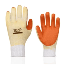 Luva Emborrachada Orange - Volk (12 Pares) | CA - 21367