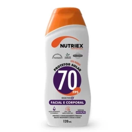 Protetor Solar FPS 70 Facial e Corporal UVA e UVB 120g - Nutriex