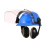 Capacete Classe A e B Azul com Abafador e Protetor Facial Camper