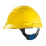 Visão Frontal do Capacete Classe A e B Amarelo com Ajuste Fácil 3M