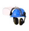 Capacete Classe A e B Azul com Abafador e Protetor Facial Camper